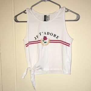 H&M White Tank “Je T’adore”